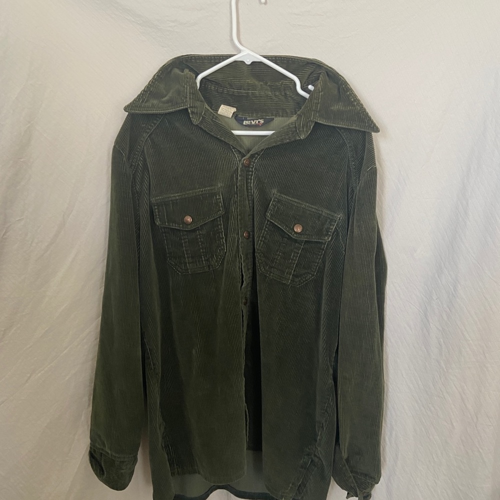 Green Levi’s corduroy jacket